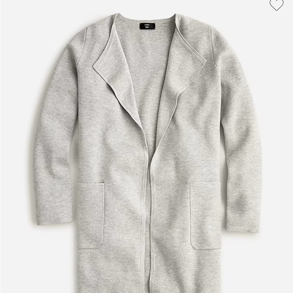 J. Crew Sweaters - J Crew Juliette Collarless sweater blazer, Heather Dove, Size XS